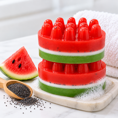 Jabón de sandía con cemillas de amapolas y vitamina E