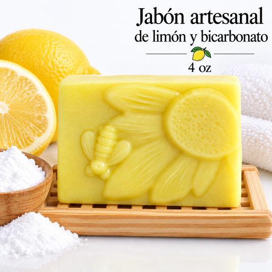 Jabón blanqueador de limón y bicarbonato con vitaminas E