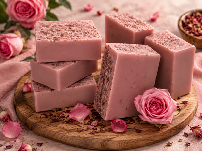 Jabón de glicerina ,pétalos de Rosas